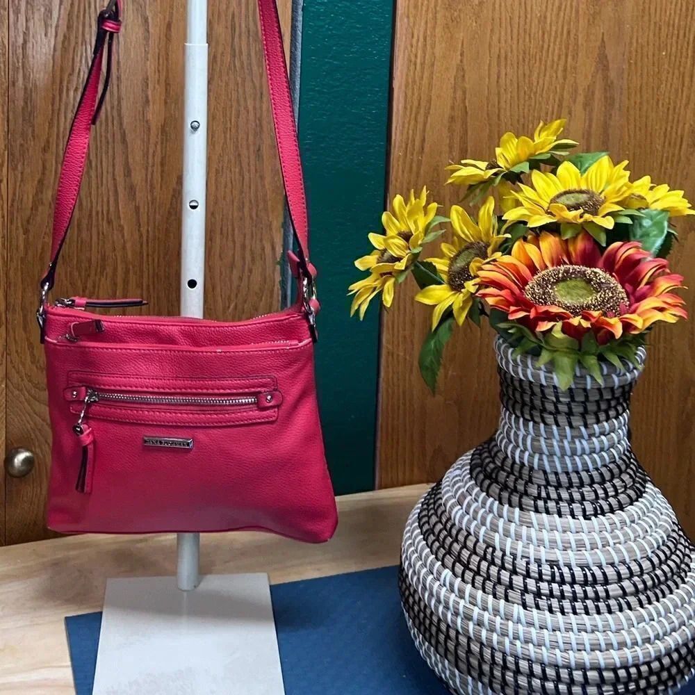 EUC Red & Silver Dana Bachman Crossbody Bag